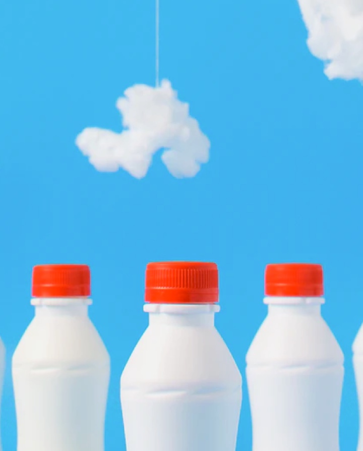 photo of milk bottles